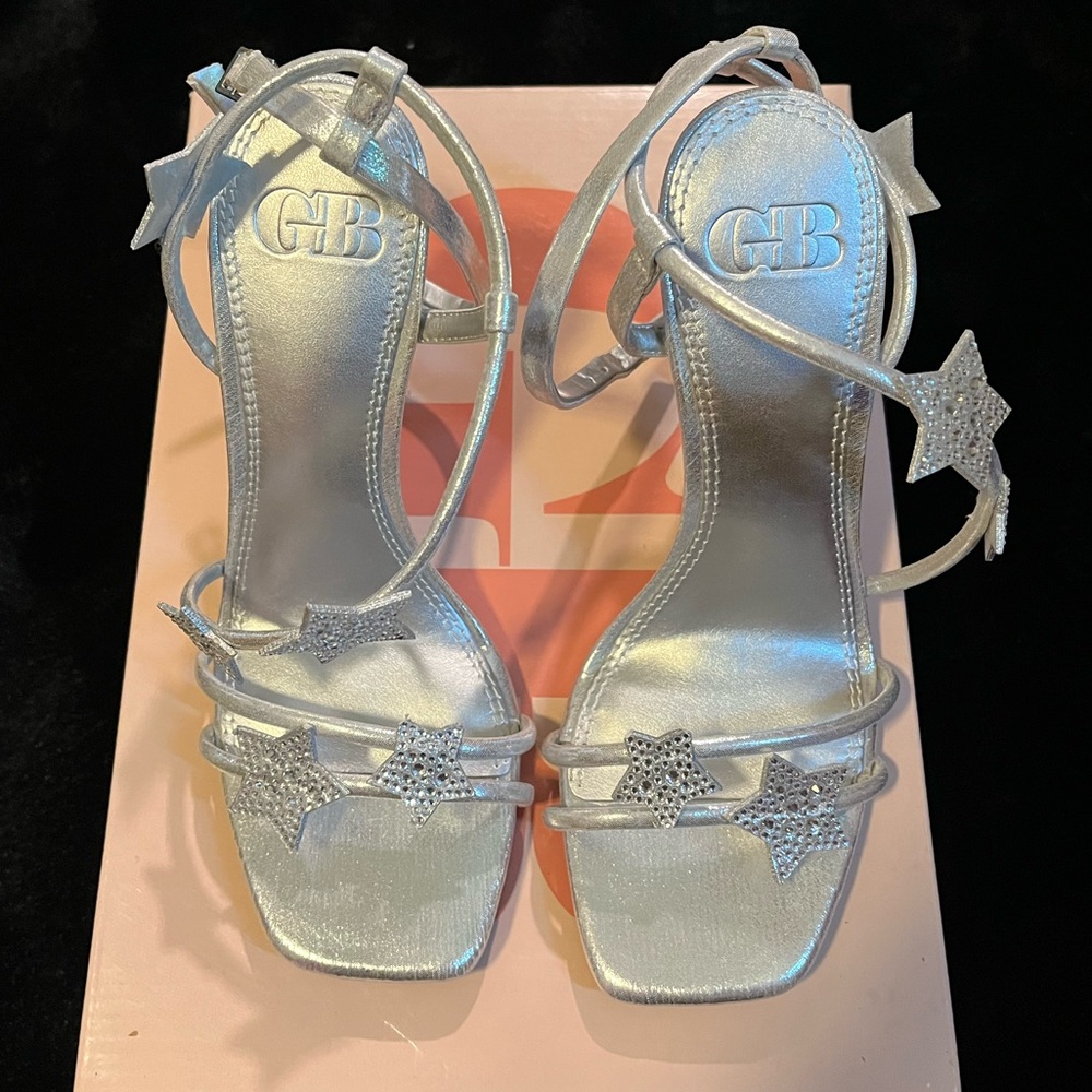 Gianni Bini Women's Silver Strappy Sandals - Picture 1 of 6